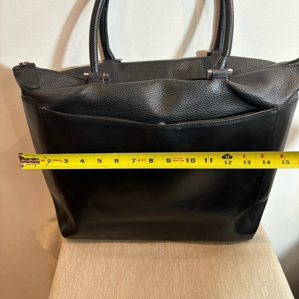 NARDELLI Made in Italy Pebbled & Smooth Leather Large  Outer Pocket Tote Bag - Picture 2 of 11